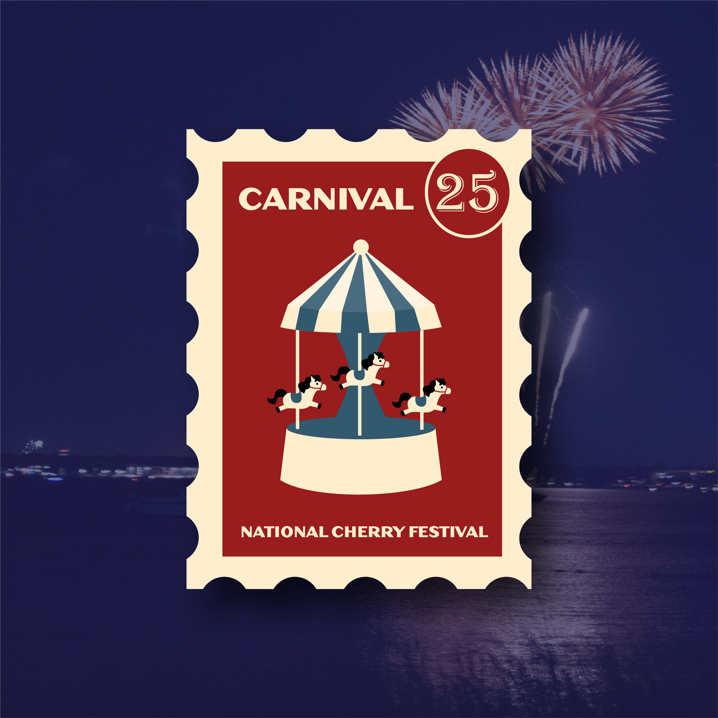 Traverse City National Cherry Festival Sticker (Carnival Design)