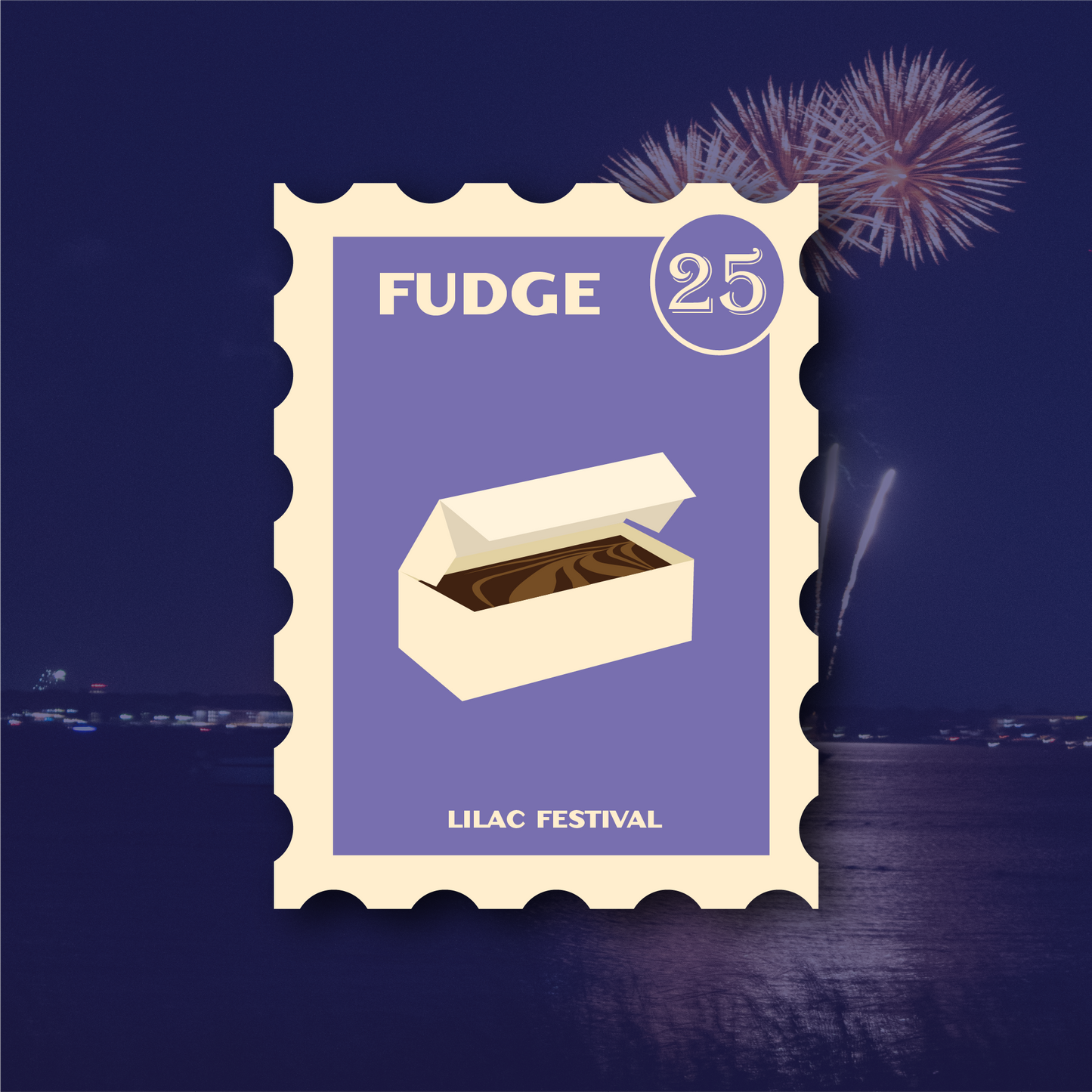 Mackinac Island Lilac Festival Sticker (Fudge Design)