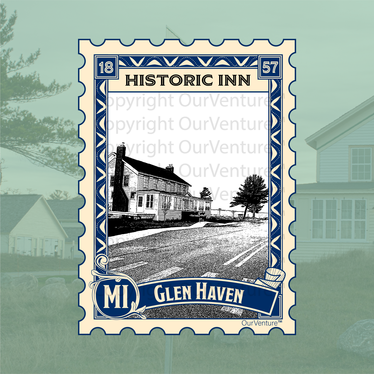 Glen Arbor Travel Sticker: Sleeping Bear Inn, Northern Michigan