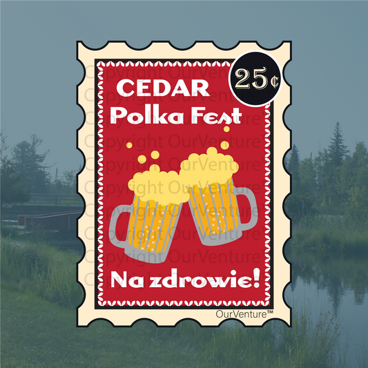 Cedar “Na zdrowie” Travel Stamp Sticker