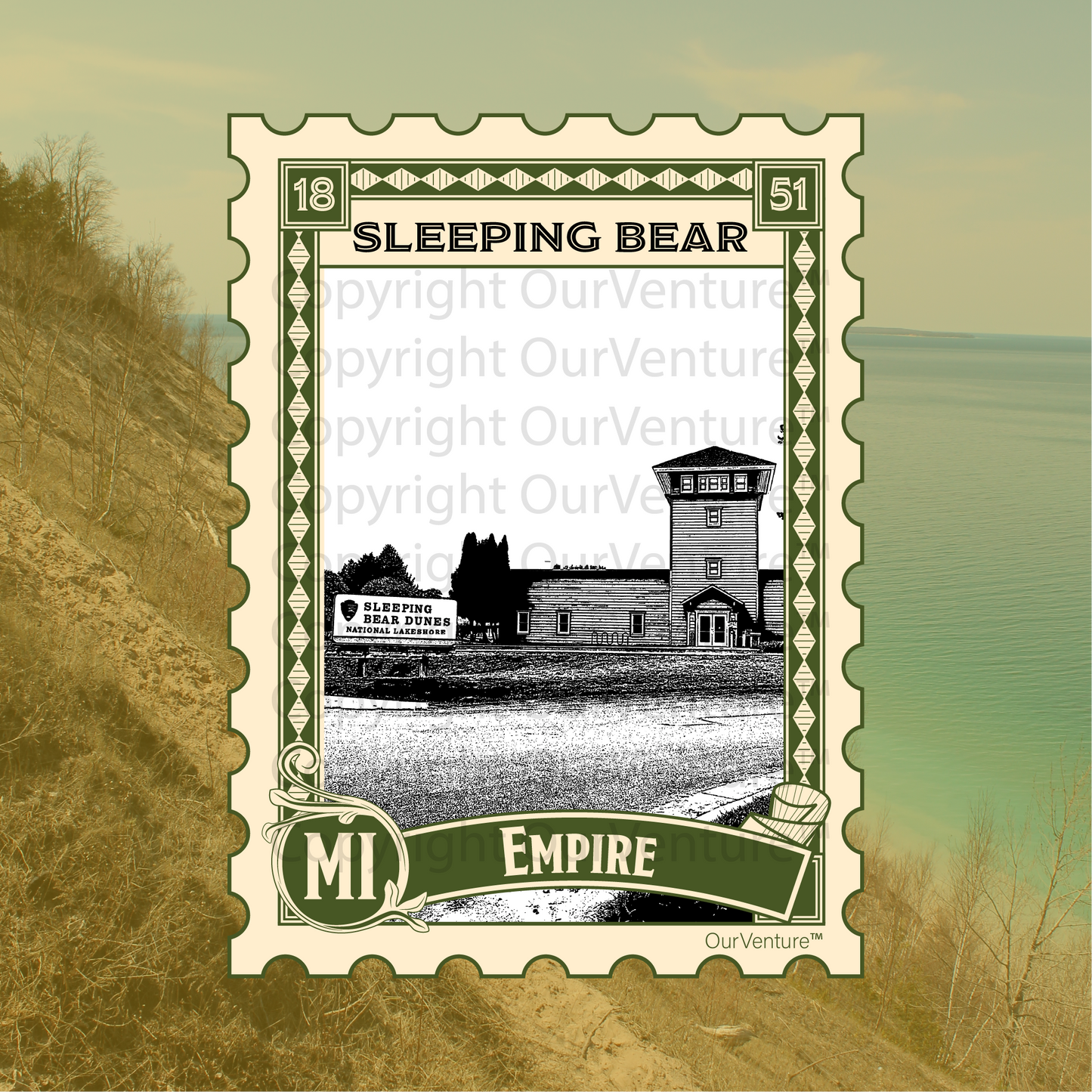 Empire Travel Sticker: Sleeping Bear Dunes, Northern Michigan